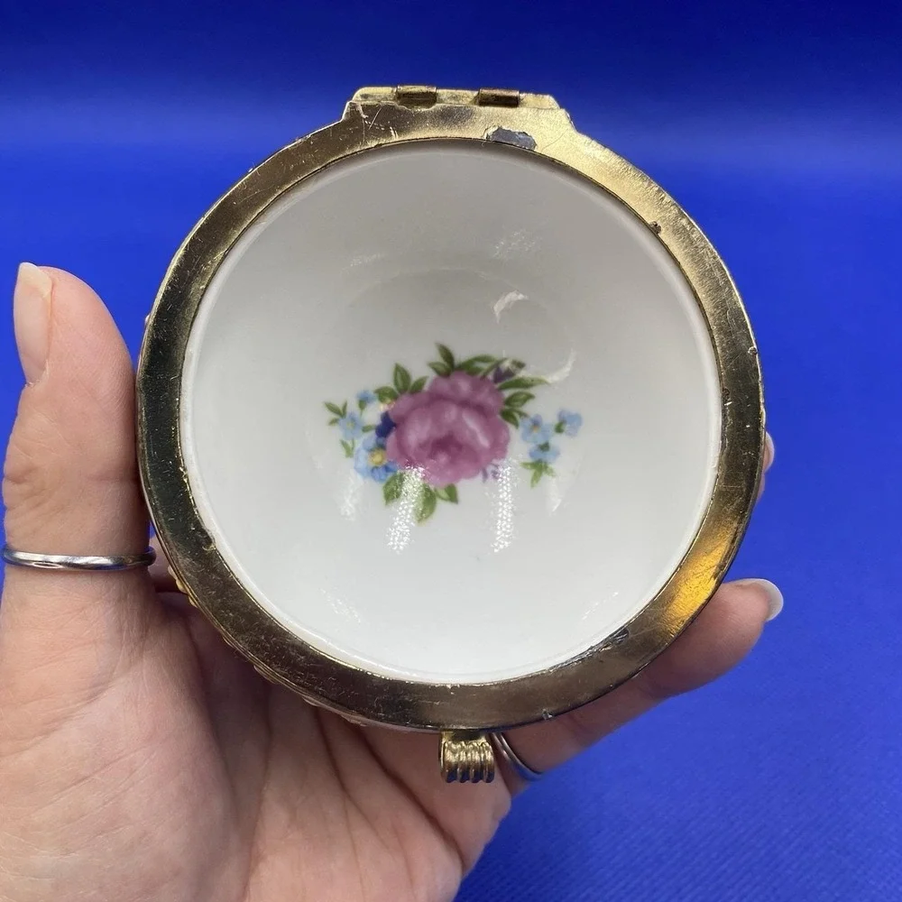 Vintage Vanity Box Ardalt Lenwile Porcelain Floral 5